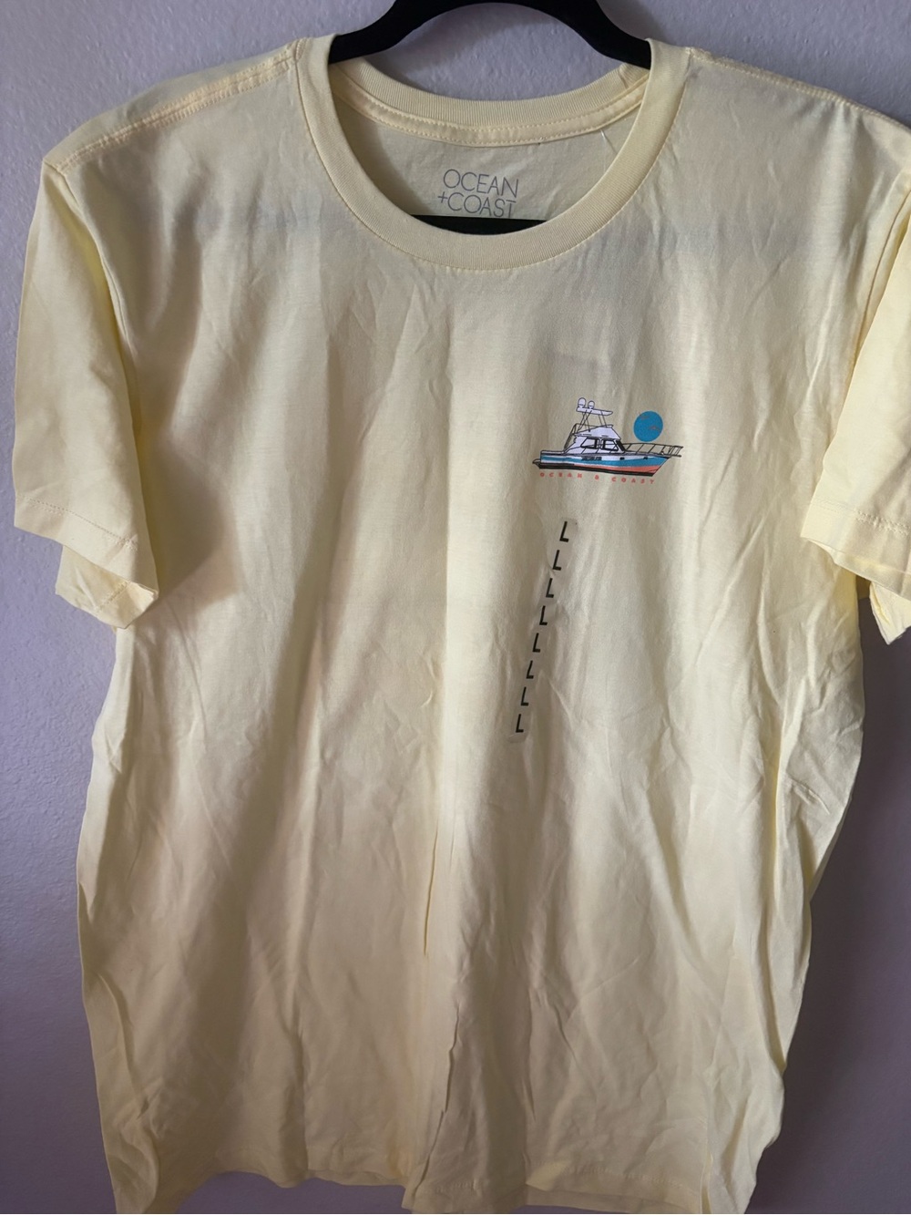 OCEAN+COASt Men's Pale Yellow Graphic Tee - Boat
